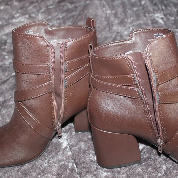 Kelly & Katie Brown Ankle Boots with Gold Side Buckle - Picture 16 of 16